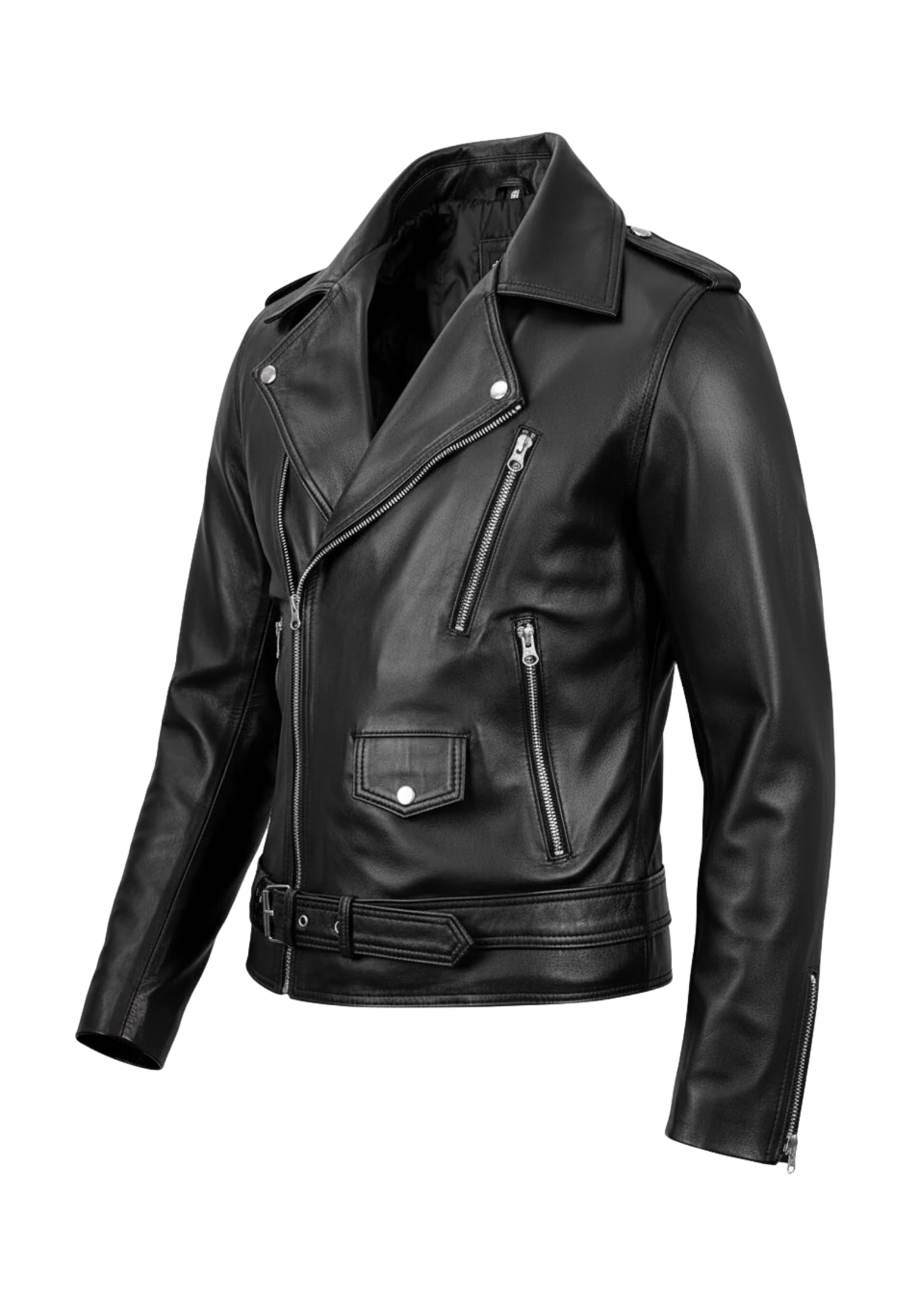 Premium Black Sheep Leather Biker Jacket for Men – Luxury, Style & Durability | Leather Tycoon
